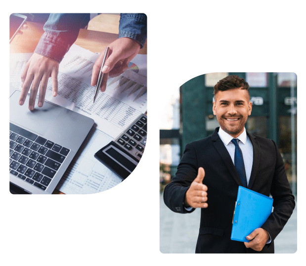 Expert Accountant Reviewing Accounts sheet and Professional Certified Accountant